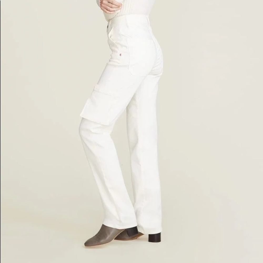 WARP AND WEFT | CREAM UTILITY PANTS | SIZE 6 / 28